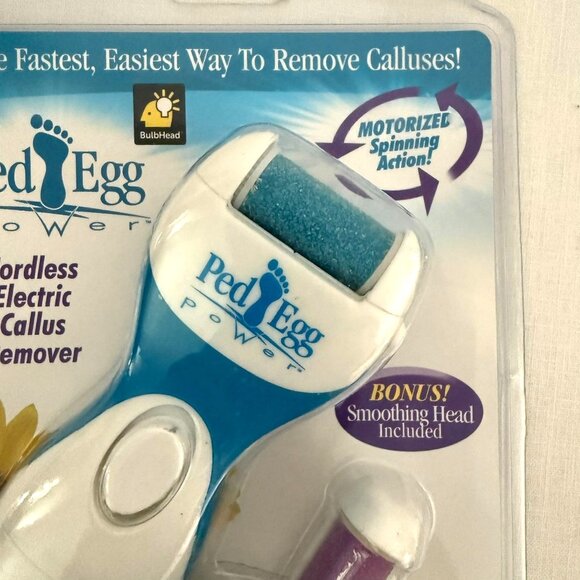 Ped Egg Power Cordless Electric Callus Remover Bonus Smoothing Head Soft Feet - Picture 5 of 10